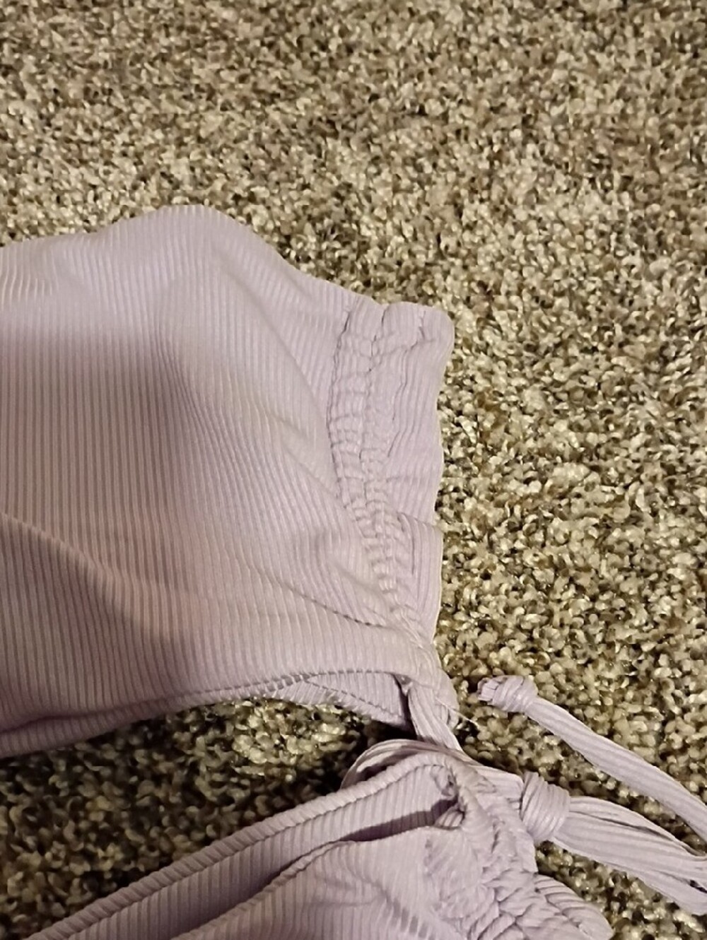 Lilac Ribbed Strapless Bikini Set - Picture 3 of 7